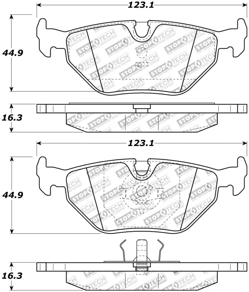 StopTech Street Touring Rear Brake Pads 87-99 BMW M3 89-93 M5
