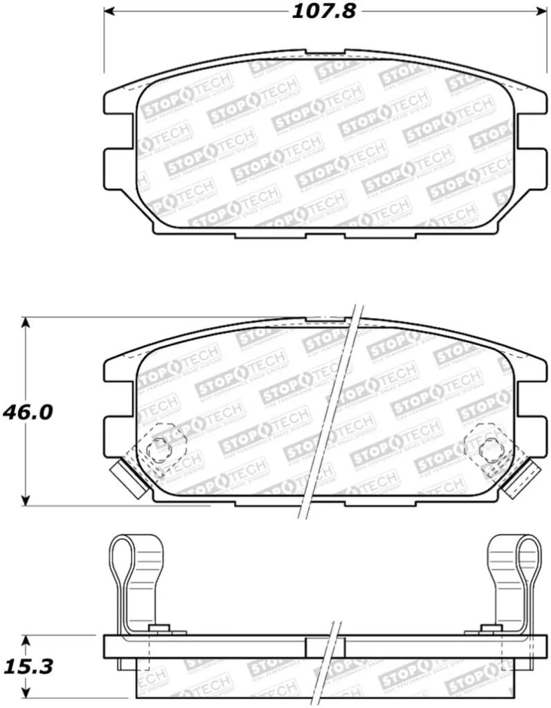 StopTech Street Performance Rear Brake Pads 91-93 Mitsubishi 3000GT