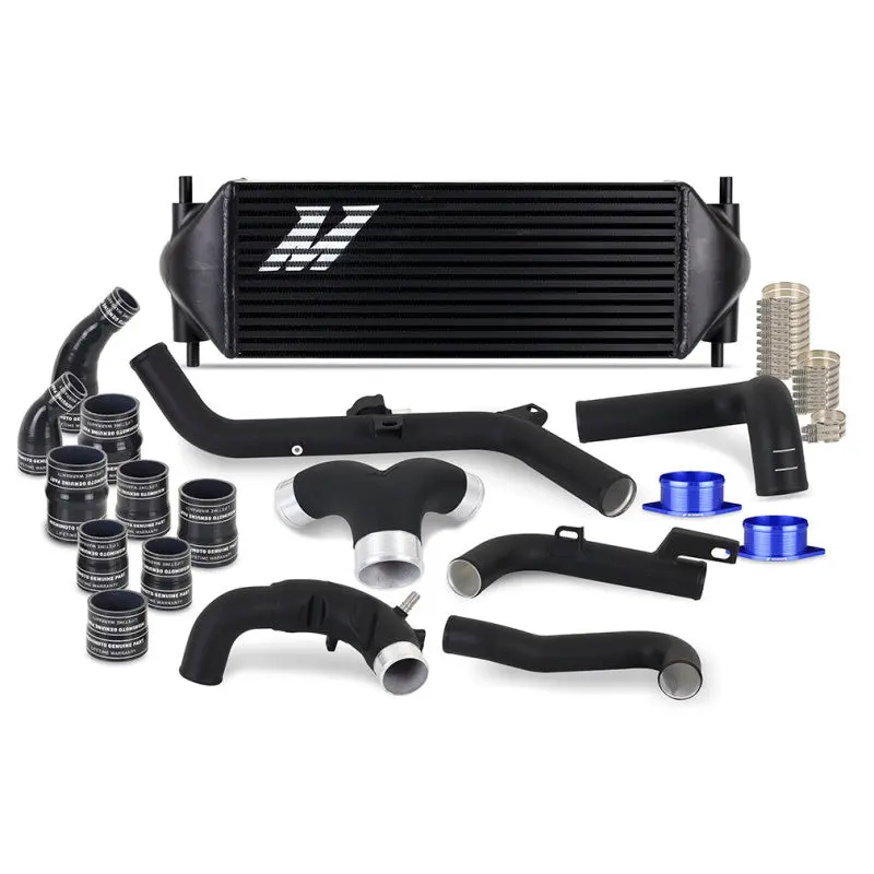 Mishimoto 21+ Bronco 2.7L Stock Location Intercooler Kit Matte Black Pipes Black Cooler