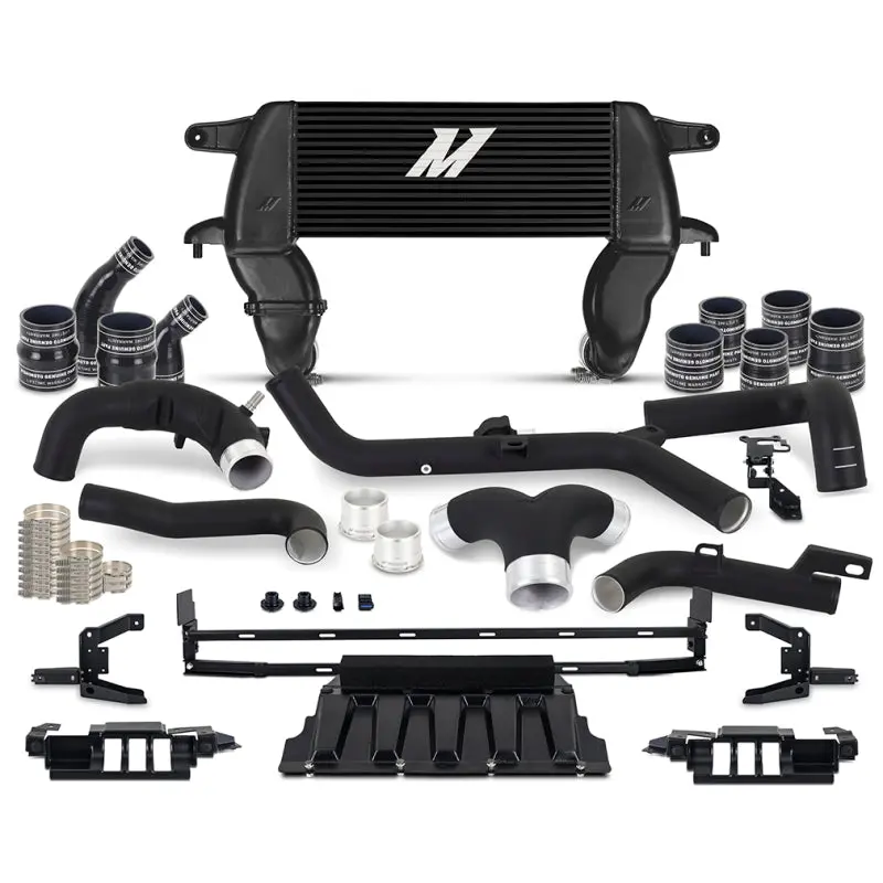 Mishimoto 21+ Ford Bronco 2.7L High Mount Intercooler Kit Black Pipes Black Core