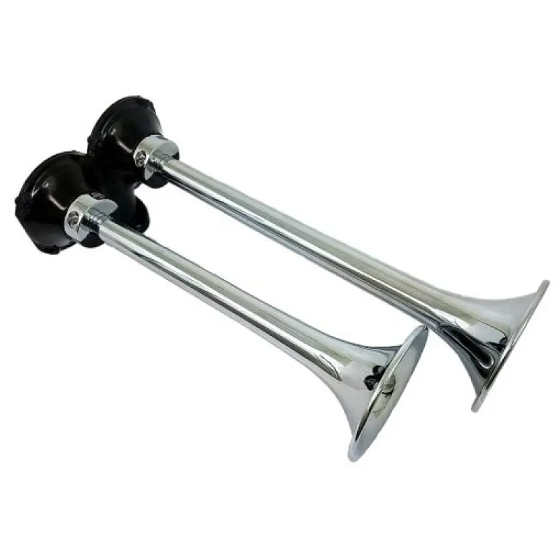 Kleinn Chrome Roof Mount Dual Horn 13.5In 11.5In Chrome-Plated Spun Copper Kleinn Air Horns