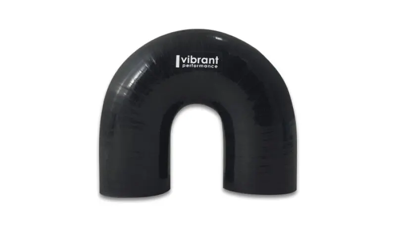 Vibrant 4 Ply Reinforced Silicone Elbow Connector 1in ID 180 Degree Black Air Intake Systems
