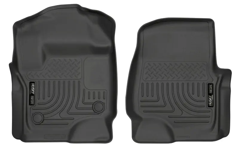 Husky Liners WeatherBeater Black Front Floor Liners 2017 Ford Super Duty Crew Cab Super Cab