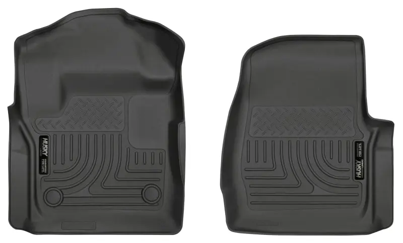 Husky Liners WeatherBeater Black Front Floor Liners 17 Ford F-250 F-350 Super Duty Standard Cab