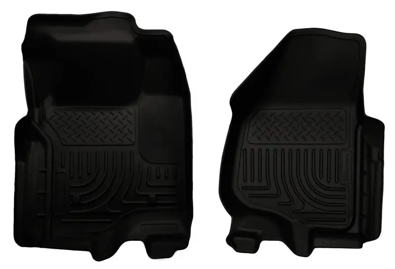 Husky Liners 11-12 Ford Super Duty Crew Ext Cab WeatherBeater Front Row Black Floor Liners