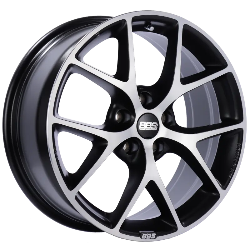 BBS SR 18x8 5x112 ET35 Satin Black Diamond Cut Face Wheel PFS/Clip Required