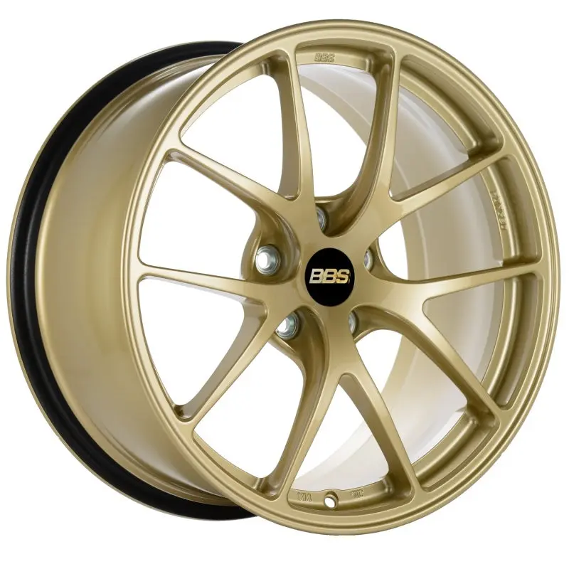 BBS RI- 18x9.5 5x120 ET27 Gold Wheel 82mm PFS/Clip Required Performance Cars