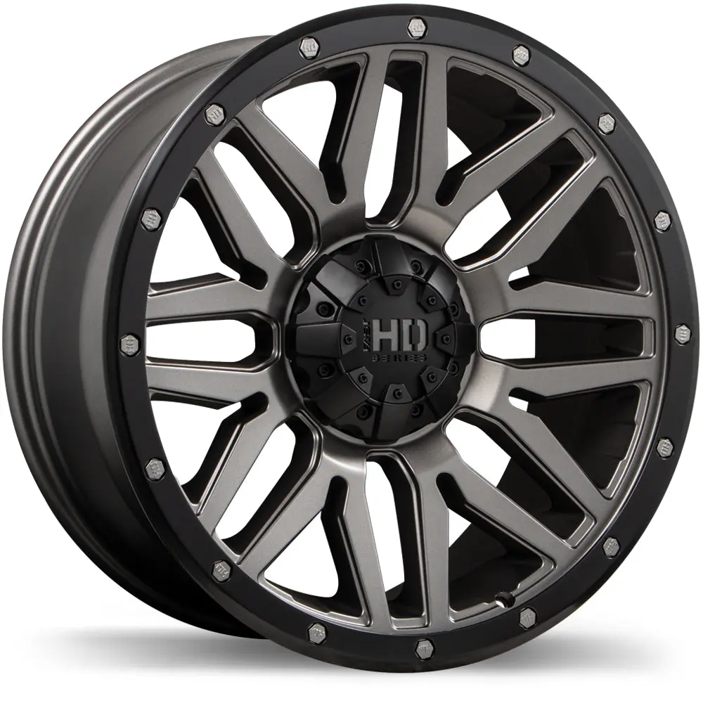 Menace 20x9.0 6x139.7mm +0 Offset 106.1mm Hub Gunmetal Black Wheels Fast HD