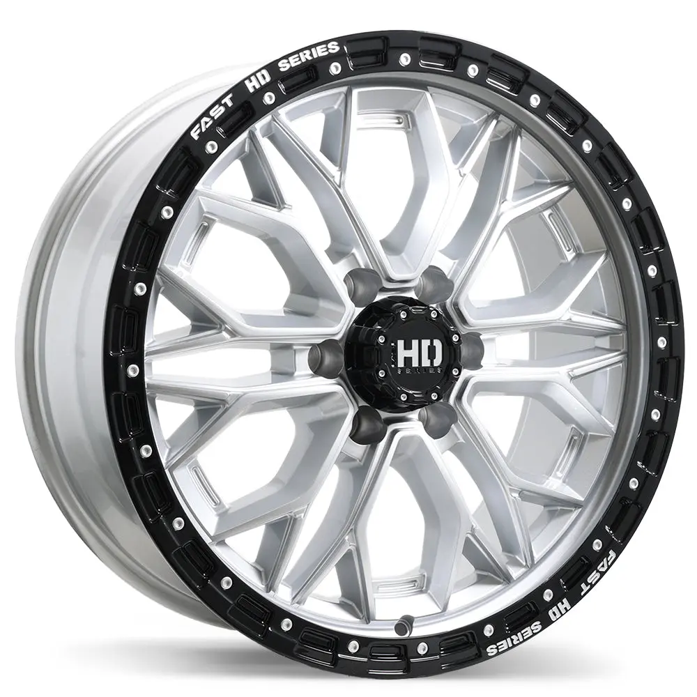 Muramasa 20x9.0 6x139.7mm +30 Offset 106.1mm Hub Silver Black Wheel Fast HD
