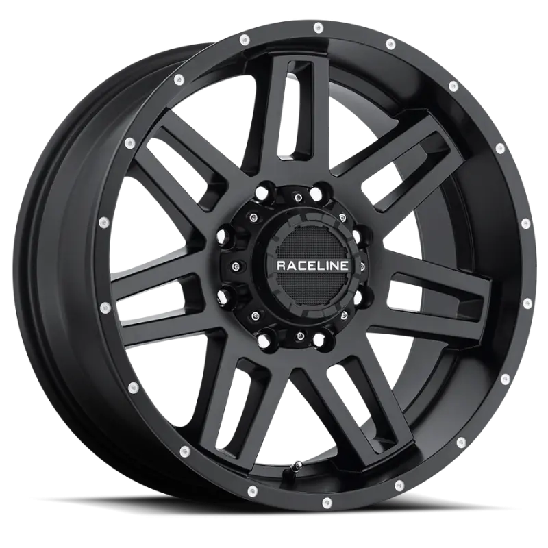 Raceline 931B Injector 16x8in Satin Black Wheel 8x165.1 BP 0mm Offset 125.2mm Bore