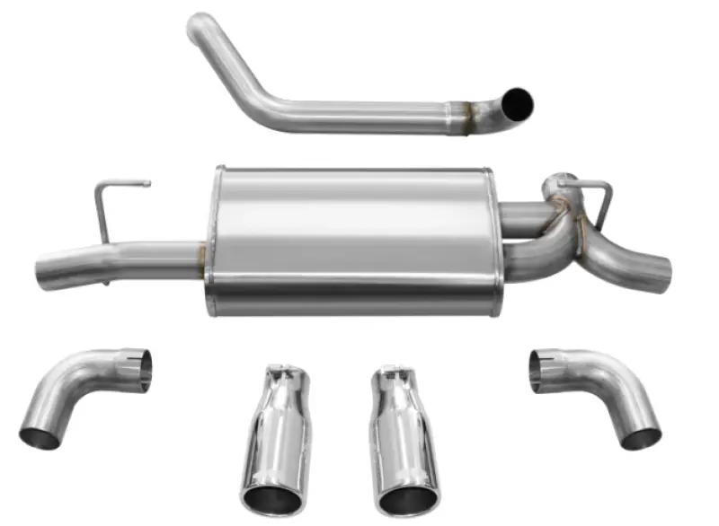Corsa 2018-2024 Jeep Wrangler JL 2.5in Dual Rear Exit Polished Tips Sport Axle-Back Exhaust CORSA Performance