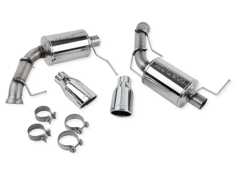 Roush Enhanced Sound Dual Axle-Back Exhaust Round Tips 2011-2014 Ford Mustang V6