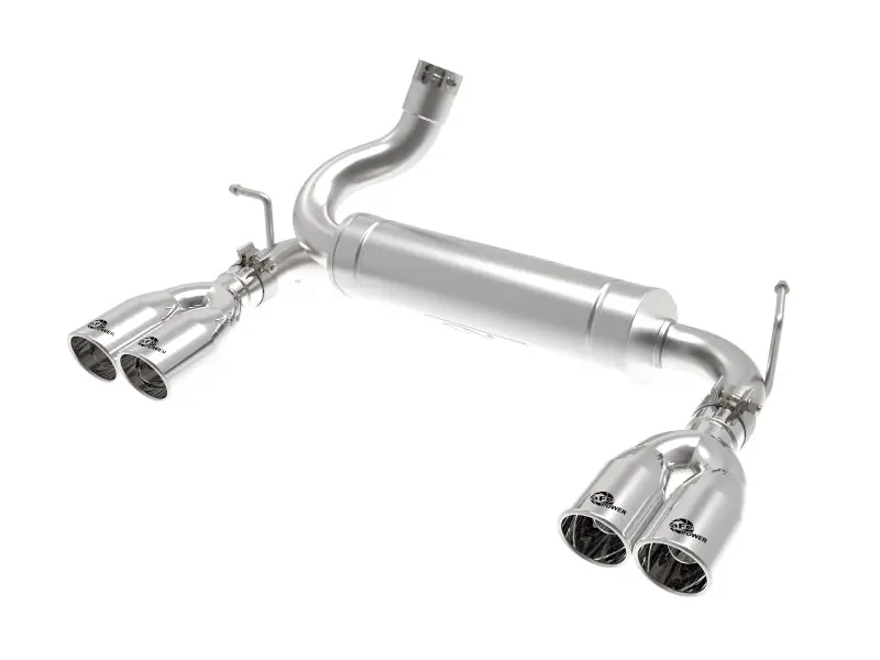 aFe Rebel Series 2.5in 409SS Axle-Back Exhaust System Polished 07-18 Jeep Wrangler JK V6 3.6L/3.8L
