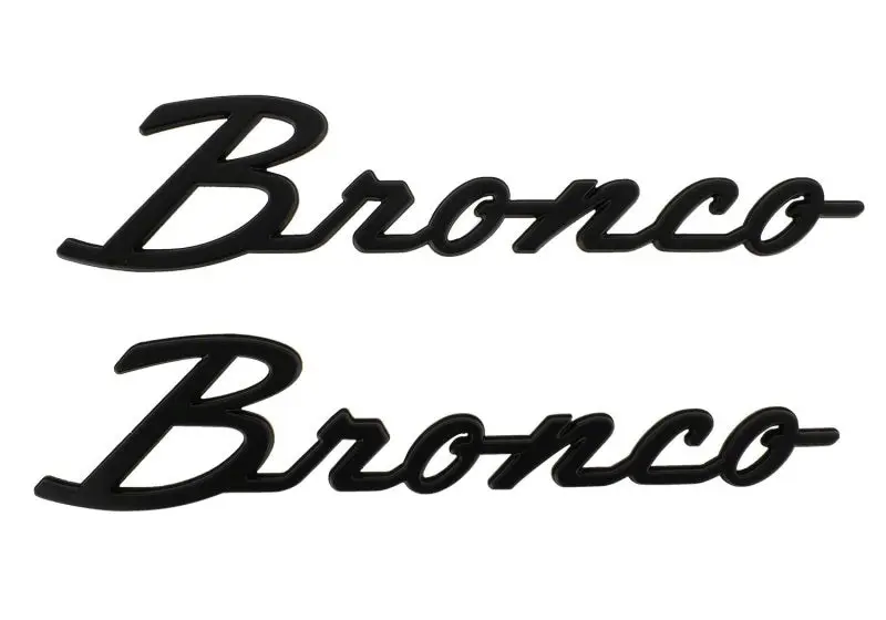 Ford Racing 2021+ Bronco Classic Script Fender Badges Matte Black Pair