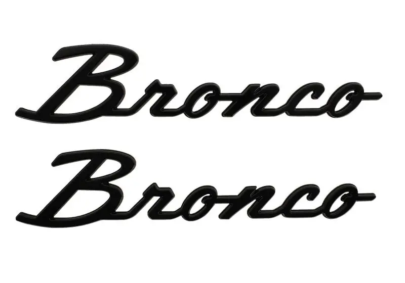 Ford Racing 21-24 Bronco Classic Script Fender Badge Kit Gloss Black