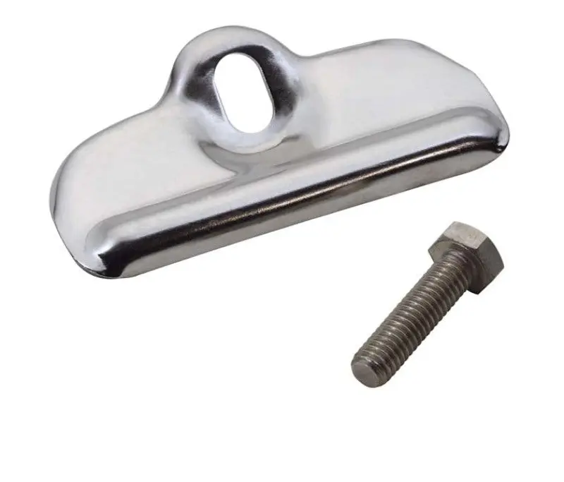 Kentrol 76-86 Jeep CJ Battery Tray Clamp Polished Silver