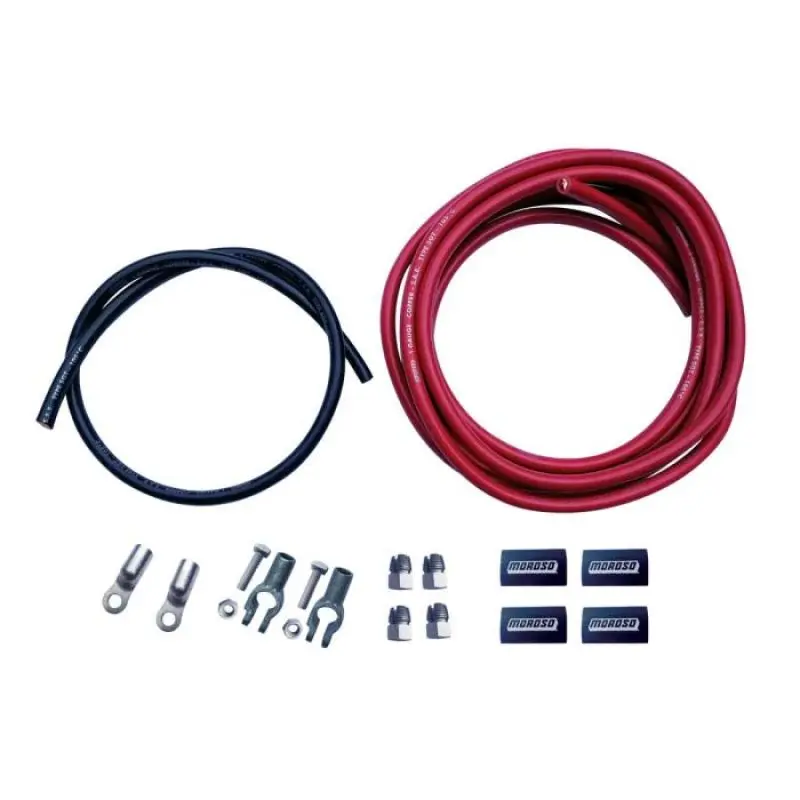 Moroso Remote Battery Cable Kit Positive & Negative Wire Screw Terminals - Heavy Duty