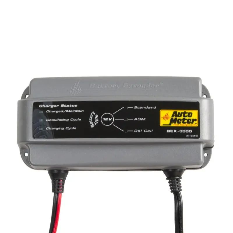 Autometer Battery Charger Maintainer 12V 3A Automotive Battery Maintenance