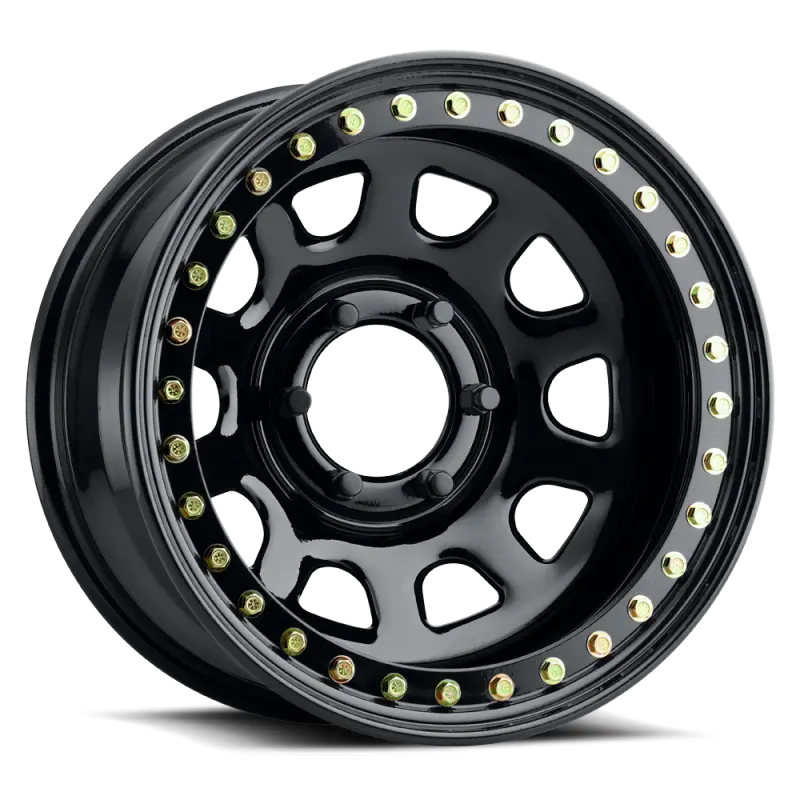 Raceline RT51 Daytona Rock 15x8in Gloss Black Beadlock Wheel 6x139.7 BP -19mm Offset 107.95mm Bore