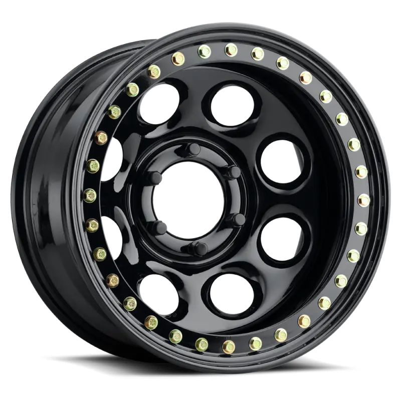 Raceline RT81 Rock 8 17x9.5in Gloss Black Beadlock Wheel 5x114.3 BP -44mm Offset 83.82mm Bore