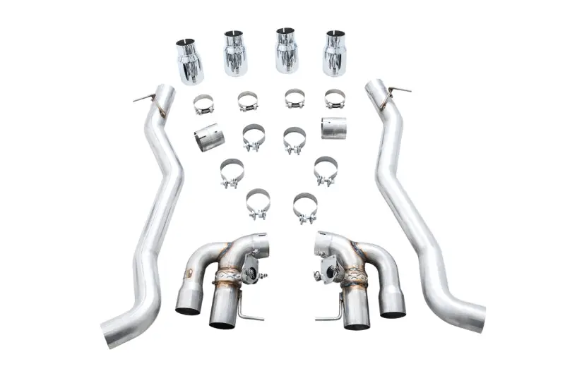 AWE Tuning BMW M5 F90 4.4T AWD SwitchPath Axle-back Exhaust Chrome Silver Tips - Performance Exhaust System