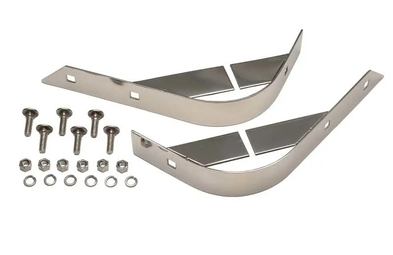 Kentrol Polished Silver Rear Body Guard Pair 55-86 Jeep CJ