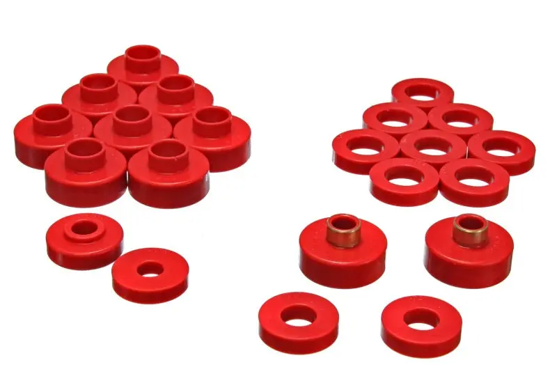 Energy Suspension CJ5-7 Body Mounts - Red - Heavy Duty Replacement