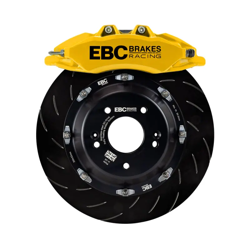 EBC Racing 92-05 BMW 3-Series E36 E46 Front Big Brake Kit Yellow Apollo-6 Calipers and 355mm Rotors