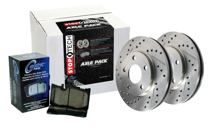 StopTech Slotted Disc Brake Pad and Rotor Kit 07-08 Honda Fit Sport