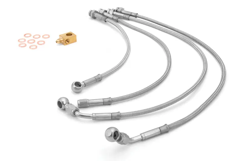 Rugged Ridge Braided Stainless Steel Brake Hose Kit 07-18 Jeep Wrangler - Performance Braking Upgrade