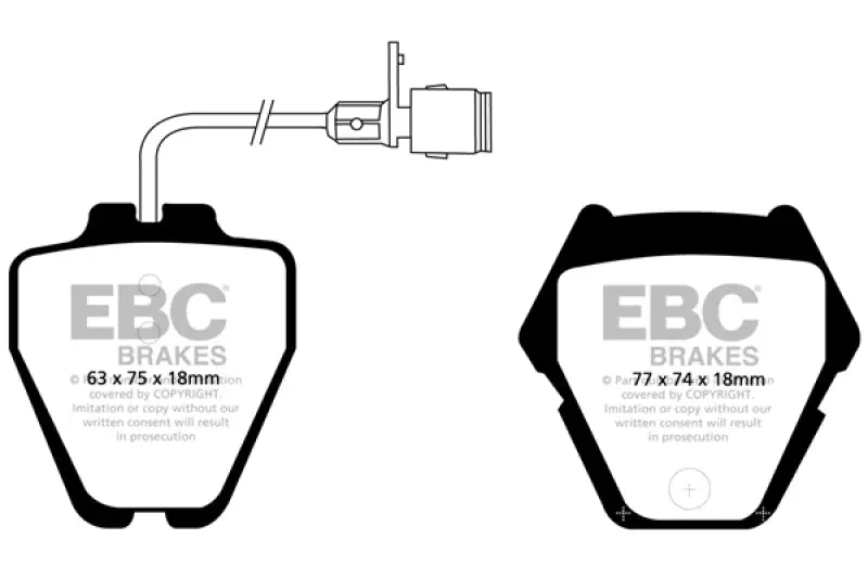 EBC 00-03 Audi A8 Quattro 4.2 (8 Pad Set) Ultimax2 Front Brake Pads - Premium Luxury