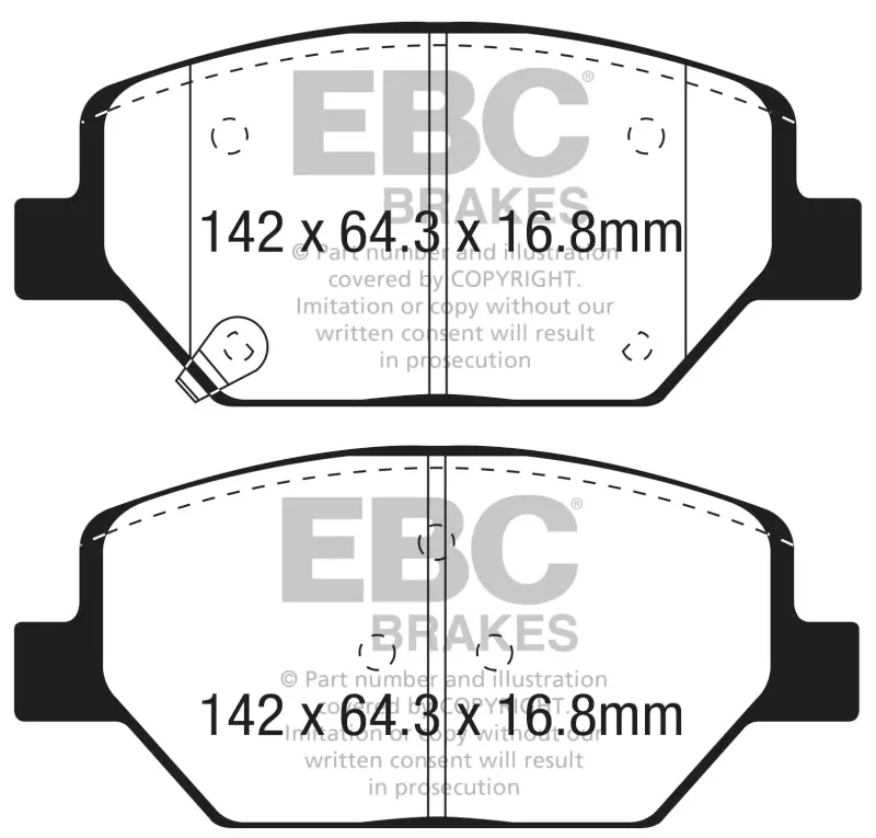 EBC 2015-2018 Chevrolet Camaro Ultimax Front Brake Pads - Performance Fit