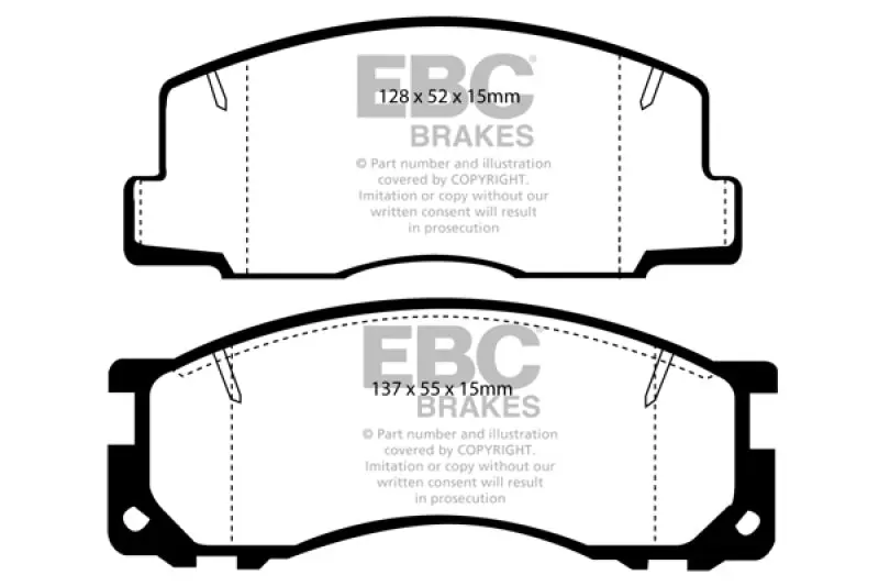 EBC 90-93 Toyota Previa Rear Drums Ultimax2 Front Brake Pads Set