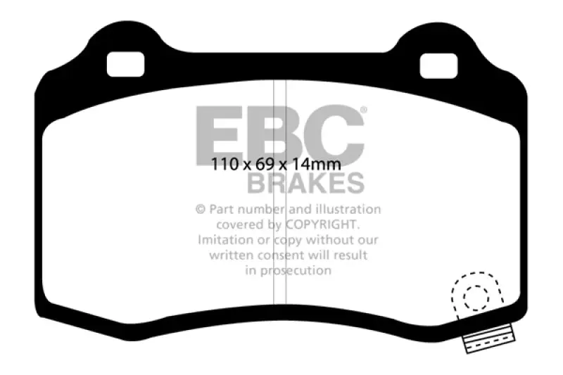 EBC 15+ Cadillac CTS 3.6 Twin Turbo Ultimax2 Rear Brake Pads - High Performance Braking