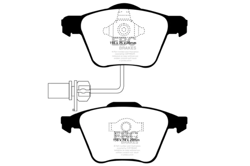 EBC Ultimax2 Front Brake Pads 05-08 Audi A4 2.0 Turbo - High Performance