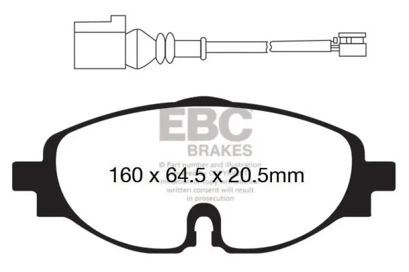 EBC Ultimax2 Front Brake Pads 14+ Audi A3 1.8 Turbo