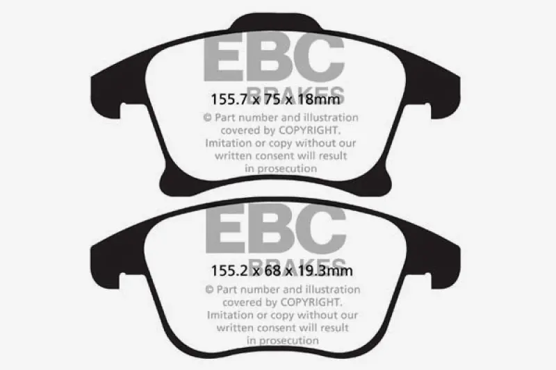 EBC Ultimax2 Front Brake Pads Ford Fusion 1.6 Turbo 13+