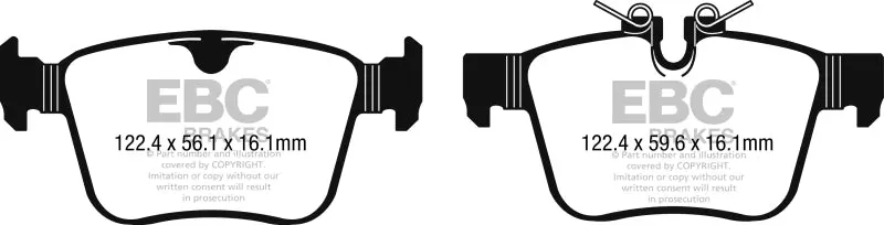 EBC Ultimax2 Rear Brake Pads 2016+ Jaguar F-Pace 2.0L TD 180