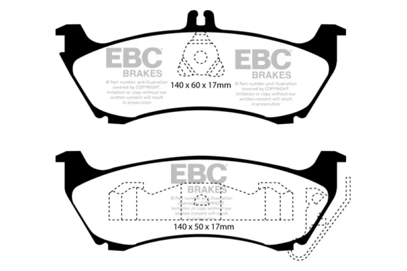 EBC Ultimax2 Rear Brake Pads 99-02 Mercedes-Benz M-Class ML320 3.2L