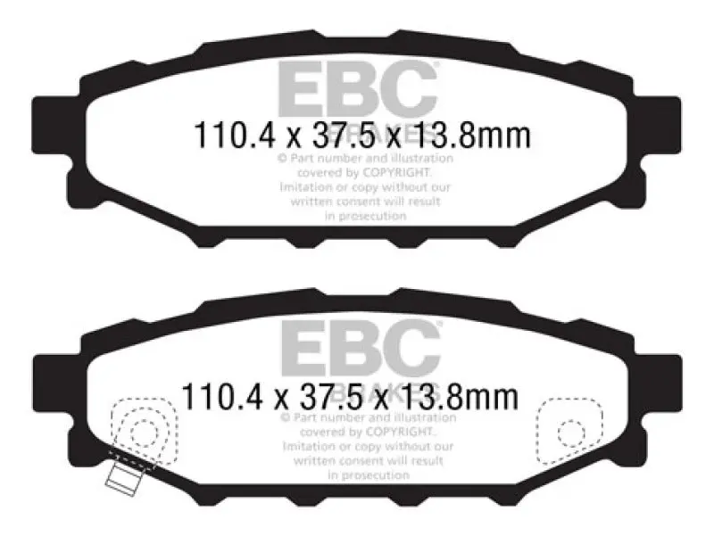 EBC Ultimax2 Rear Brake Pads 12+ Subaru BRZ 2.0 - Solid Rotor Compatible