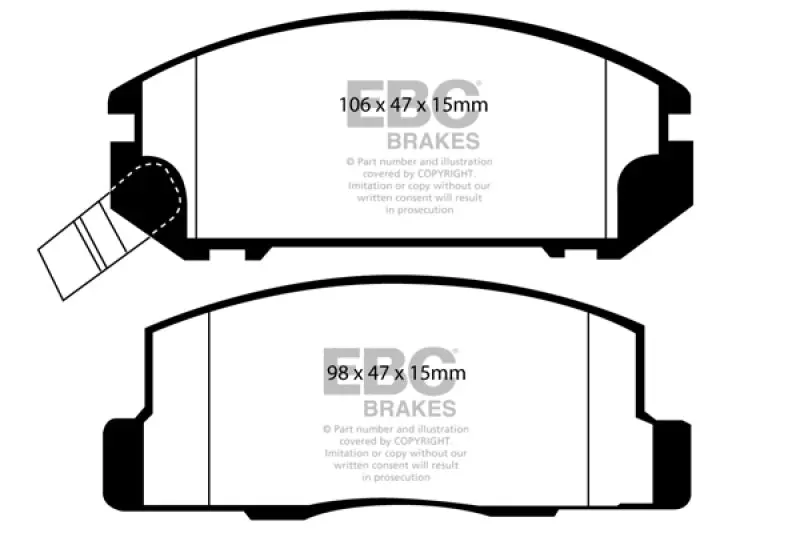 EBC Ultimax2 Rear Brake Pads Toyota MR2 1.8 99-02