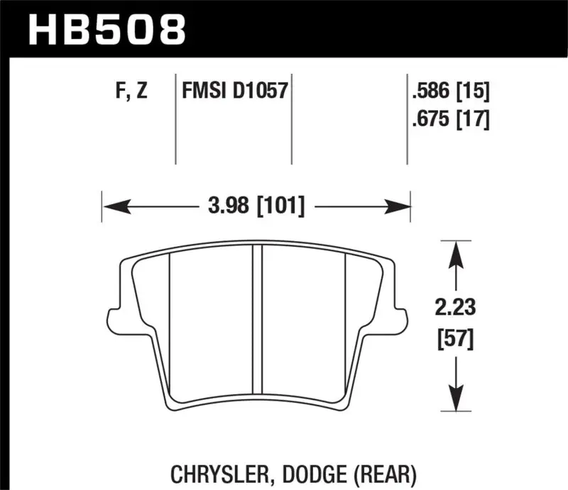 Hawk HPS 5.0 Rear Brake Pads 05-14 Chrysler 300 Hawk Performance