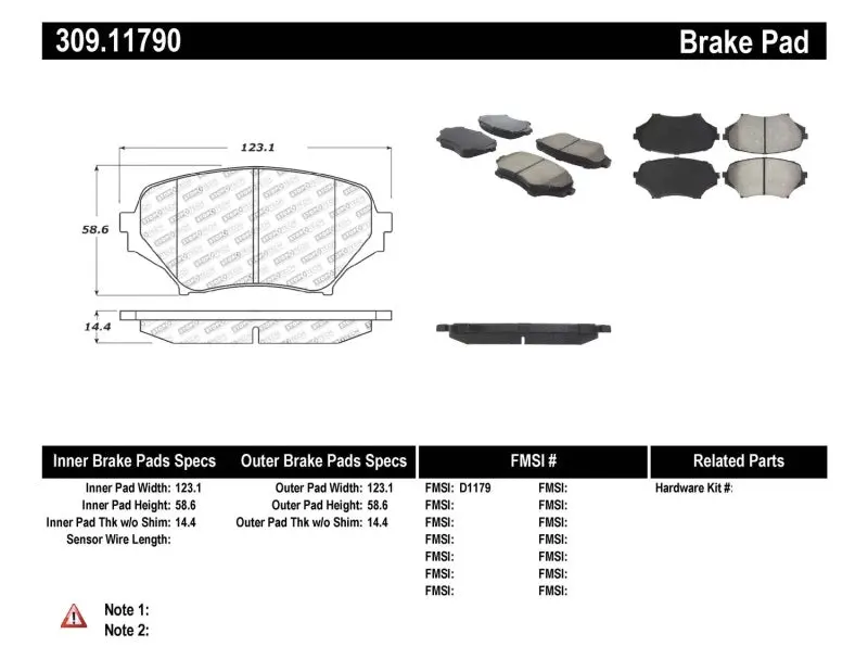 StopTech Performance Front Brake Pads 06-08 Mazda Miata MX-5 Sporty Reliable Stopping Power
