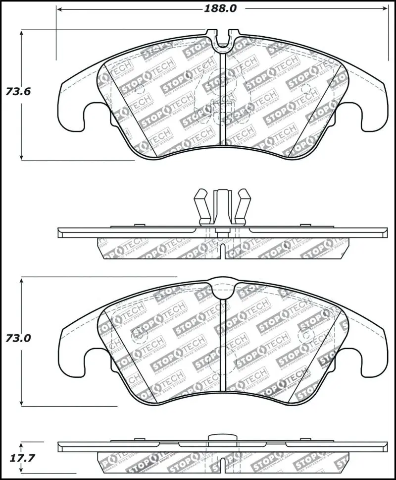 StopTech Performance Front Brake Pads 08-10 Audi A5 S4 09-10 A4 Non-Quattro