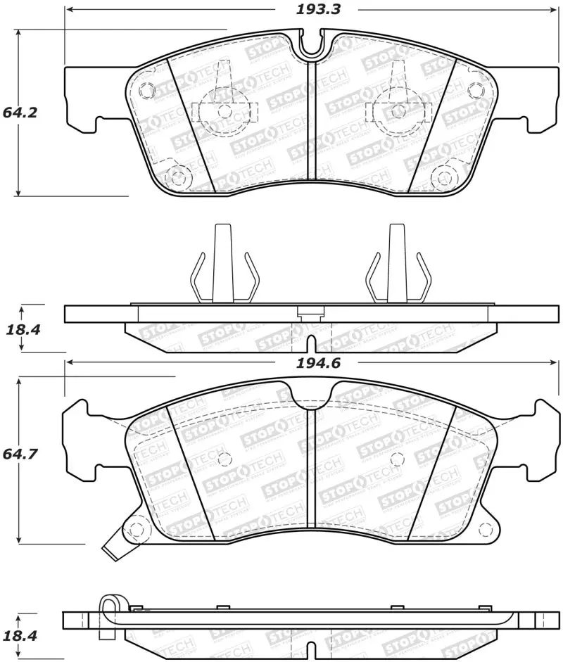 StopTech Performance Front Brake Pads 11-12 Dodge Durango
