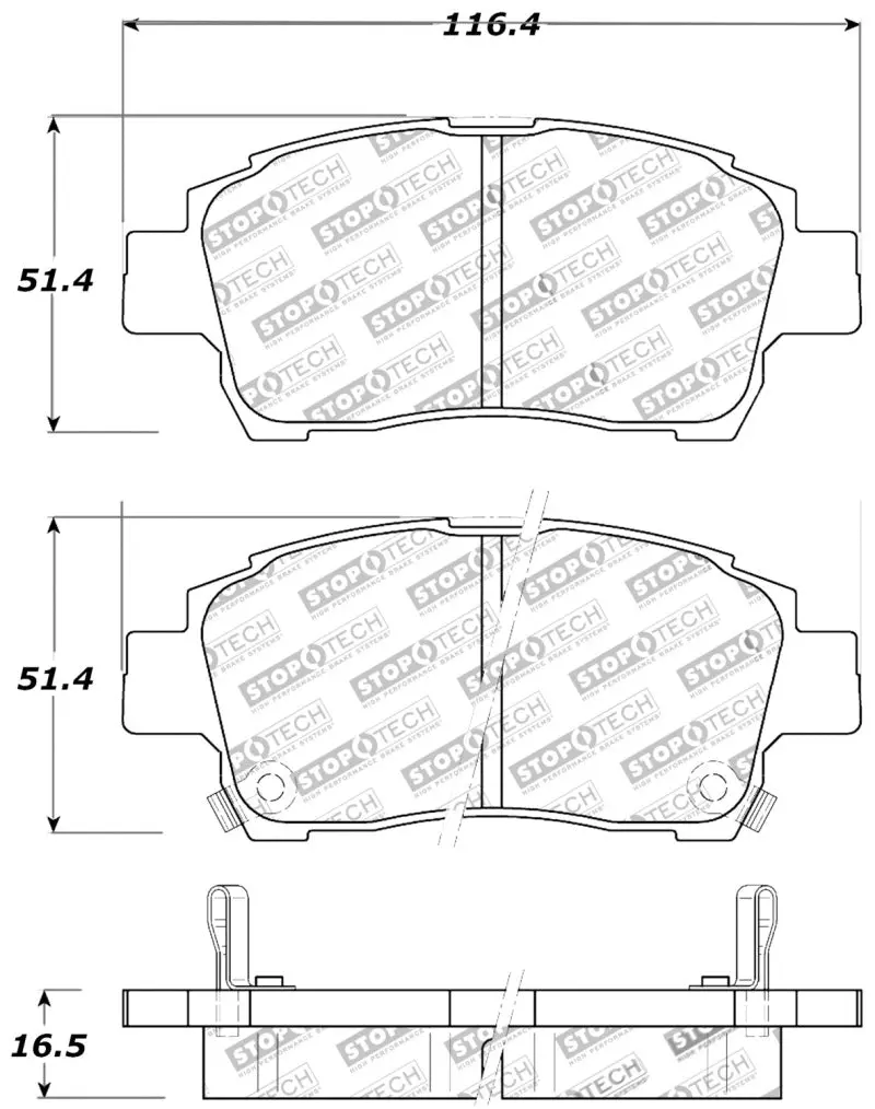 StopTech Performance Front Brake Pads Spyder MR2 Celica GT xA xB 2000-2007