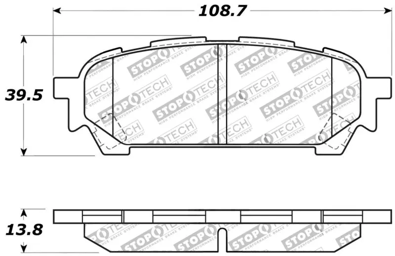 StopTech Performance Rear Brake Pads 03-05 WRX