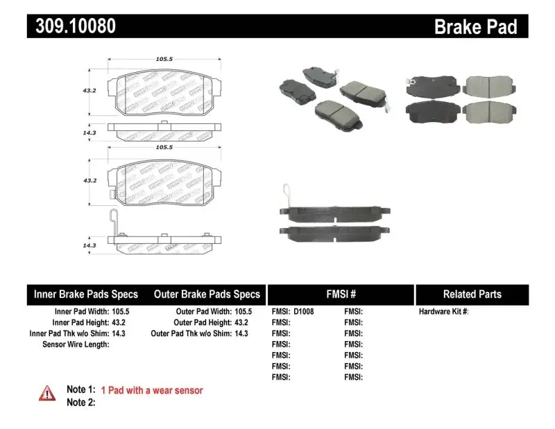 StopTech Performance Rear Brake Pads 04-07 Mazda RX-8