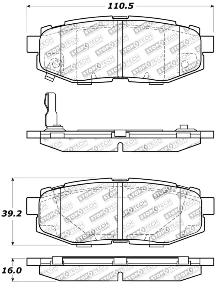 StopTech Performance Rear Brake Pads 06-10 Subaru Legacy Outback 13 BRZ 13 Scion FR-S Reliable Stopping