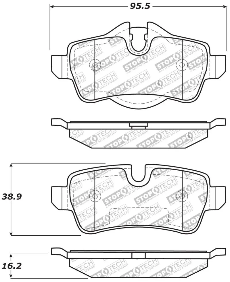 StopTech Performance Rear Brake Pads 07-09 Mini Cooper Cooper S